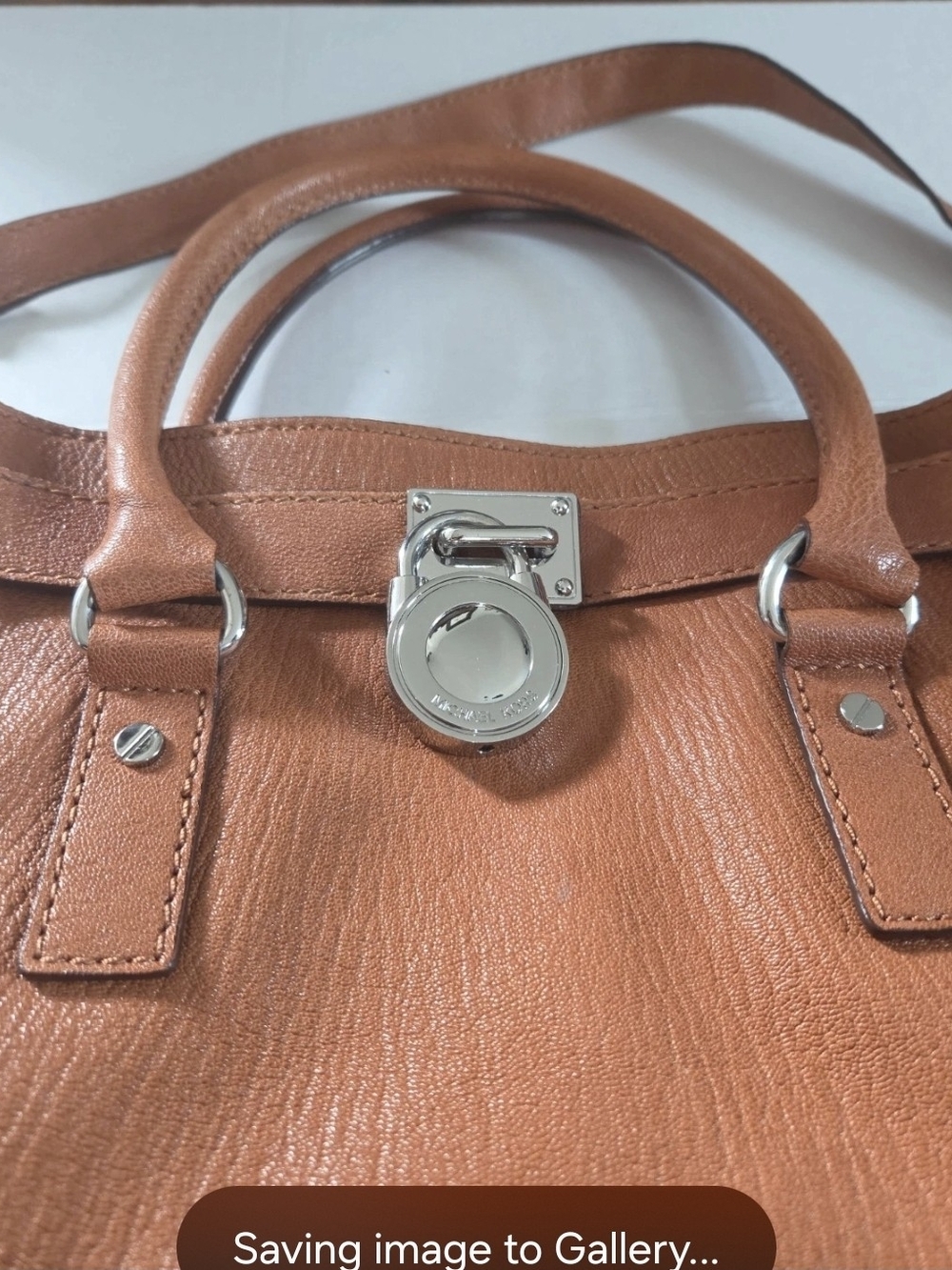 MICHAEL MICHAEL KORS🍾Nwot🍾Tan Leather Satchel Bag - Picture 3 of 7